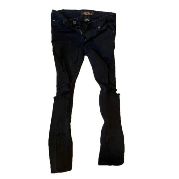 Copper Rivet Slim Fit Distressed Jeans - Picture 1 of 3